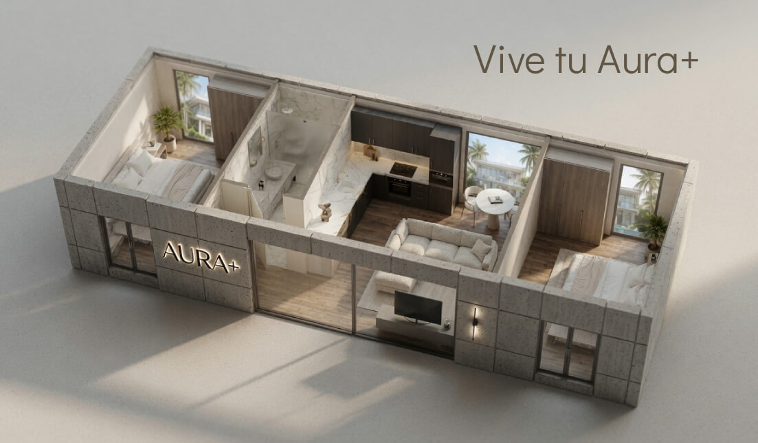 Vista isométrica del módulo AURA+